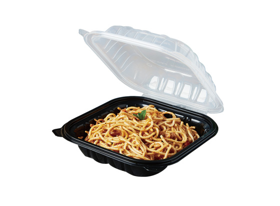 YFL Black Bottom Clear Top Lunch Box Take Out Container