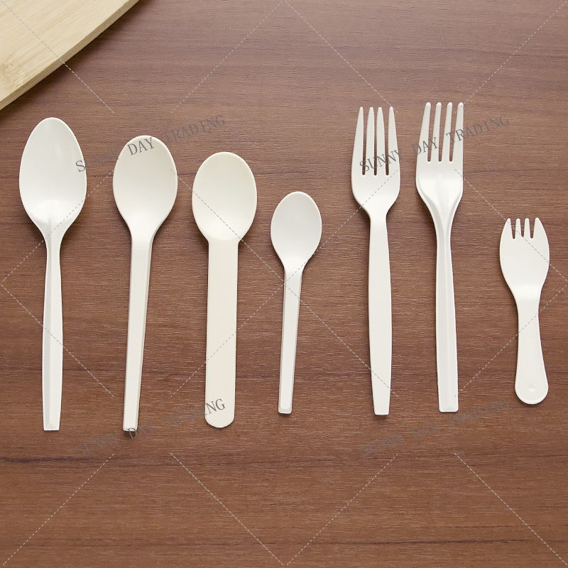 YLH Corn Starch Cutlery Fork Spoon Knife Spork  5'' / 6'' / 6.5''  / 7'' 玉米淀粉刀叉勺