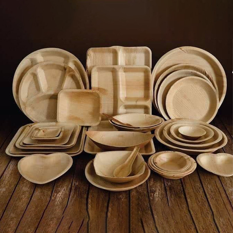 YNW Palm / Bamboo Leaf Food Rentangle Square Round  Plate 棕榈叶 / 竹叶餐盘